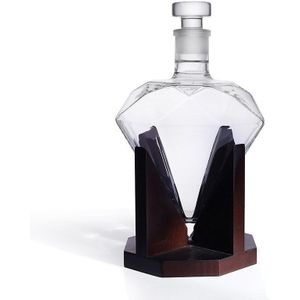 1000 Ml Decanter Luxe Kristal Rode Wijn Brandy Champagne Glazen Decanter Fles Jug Schenker Beluchter Voor Bar Met Plank