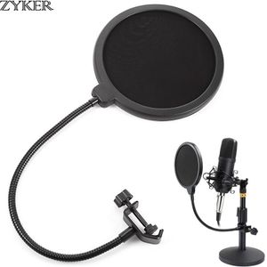 Professionele Microfoon Pop Filter Bilaag Opname Duurzaam Double Layer Studio Klem Microfoon Voorruit Accessoires