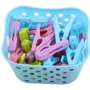 30Pcs Plastic Wasserij Wasknijpers Decoratieve Wasknijpers Wasknijper Organizer Handdoek Wassen Clips Grote Met Mand