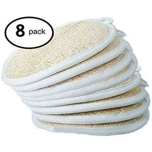 8Pcs Loofah Douche Puff Bad Spons Dode Huid Remover Body Gezicht Schone Spons Scrubber Pad Voor Versnellen stofwisseling