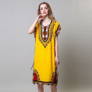 Vrouw Afrikaanse Stijl Kleding Bathing Badjas Katoen 3D Print Plus Size Etnische Dashiki Jurk Pyjama Nachtkleding Bazin Riche
