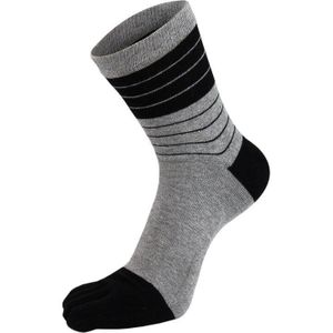 Goede Vijf Vinger Sokken Heren Gestreepte Solid Pure Katoen Business Weave Ademende Korte Sokken Met Tenen Eu 38-44