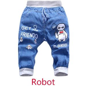 Kids Baby Jongen Meisje Kinderen Elastische Taille Panda Patroon Zevende Broek Cropped Broek Kalf-lengte Broek Denim Jeans Kleding