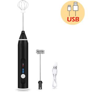 Melkopschuimer Usb Elektrische Handheld Schuim Koffie Machine Met 2 Rvs Lente Eierklopper Krachtige Elektrische Melkopschuimer