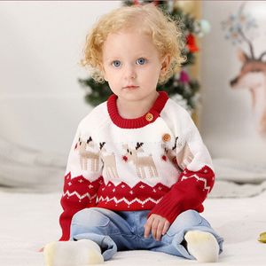 Jongens Trui Gebreide Kerst Winter Warm Elanden Print Kerst Elanden Patroon Trui Truien Winter Kleding Jaar Kostuum