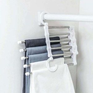 Stainless Steel ABS Pants Hanger Scarf Hanger Sturdy Durable Rack Retractable Clothes Plastic Hanger Closet Space Saver White