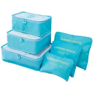 6 Stuks Set Reisbagage Verpakking Organizer Bag Set Compressie Verpakking Cubes Reizen Mesh Grote Capaciteit Koffer Opslag Organiseren