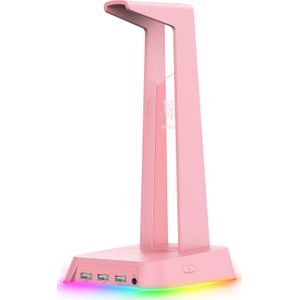 Onikuma ST2 - Hoofdtelefoonstandaard - Lichtgevend Logo - Met 3 USB en 3.5mm Aux Poorten