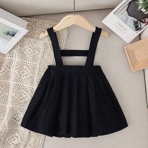 2022 Zomer Meisje Rok Kaki Donkerblauw Effen Kleur Mini Jarretel Sling Plooirok College Stijl Kinderkleding e9282