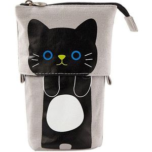 Pen Potlood Bag Case Cartoon Leuke Kat Beer Schapen Canvas Fold Staande Houder Briefpapier Organisator Kids A6445