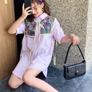 Xitao Persoonlijkheid Sjaal Print Casual Shirt Top Vrouwen Kleding Zomer Mode Turn Down Kraag Korte Mouw Blouse GCC3588