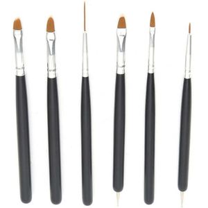 Nagels Accessoires Nail Art Pen Penselen Set Aquarel Olie Gouache Schilderij Borstels Met Houten Handvat