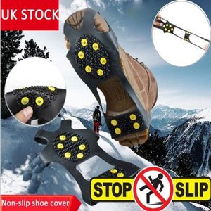 10 Studs Universal Ice Sneeuw Schoen Spiked Grips Cleats Ijskrappen Winter Klimmen Camping Anti Slip Schoenen Cover SML XL Maat