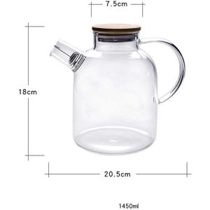 1L/1.5L Grote Transparante Borosilicaatglas Theepot Hittebestendig Grote Clear Thee Pot Bloem Thee Set Puer Waterkoker kantoor Thuis Tool