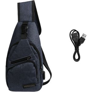 Grote Capaciteit Schoudertassen Casual Outdoor Reizen Usb-poort Opladen Sling Bag Borst Pakken Crossbody Tas