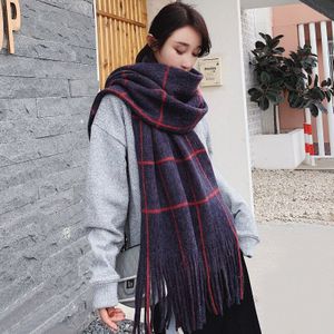 Sondr Sjaal Plaid Patchwork Dikke Warm Houden Breien Lange Plaid Korea Mode Sjaal Vrouw Wol Spinning Winter