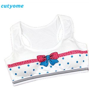 5 Stks/partij Kids Kleine Beha Cutyome Developmental Studenten Push Up Training Bras Katoen Gevoerde Mooie Bowtie Tienermeisjes Ondergoed