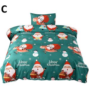 Kerst Bed Dekbedovertrek Kerstman Patroon Polyester Kussensloop Dekbedovertrek Set Jaar Kerst Decoraties Voor Huis