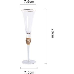 200-600Ml Paleis Betaalbare Luxe Goblet Gold-Ingelegde Diamanten Handgemaakte Cocktail Champagne Wijn Cup Rood wijn Glas