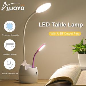 Auoyo Led Tafellamp Clip Bureaulamp Met 3 Modes Touch On/Off Schakelaar Licht 4000K Oogbescherming bureaulamp Dimmer Oplaadbare