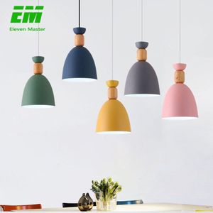 Nordic Moderne Led Hanglamp Armatuur Met Hout Ijzer Eetkamer Bar Cafe Restaurant Diy Indoor Houten Opknoping Lamp ZDD0018