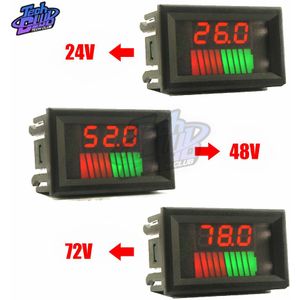 10 Segment Batterij Niveau Led Dual Display 12 V/36 V/60 V 24 V/48 V /72V Lithium Batterij Capaciteit Meter Lading Indicator Batterij Test