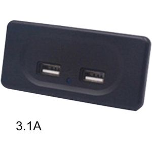 Reizen Rv Usb Lader Dual Outlet Hoge Snelheid Opladen Voor Tablet Telefoon Socket Lampje Abs Universele Verzonken Mount