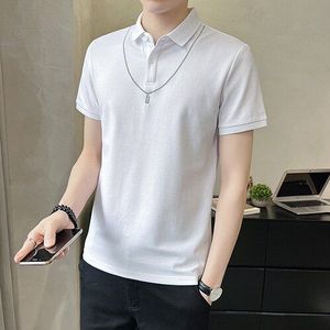2022 Zomer Polo Shirts Mannen Zwart/Witte Korte Mouwen Slim Polo Shirts Mode Revers Business Social Casual Polo Camisa hombre