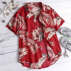 Mannen Zomer Hawaiian Casual Shirt Mannen Bloemen Strand Korte Tops Tee Button Down T-shirt Slim Fit Stijlvolle shirts