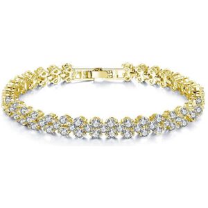 Dovolov Rose goud kleur volledig juwelen Tennis Chain Armband luxe volledige gevuld Bruiloft Engagement Vrouwen armband sieraden