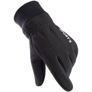 Mannen Winter Fleece Pluche Warme Handschoenen Fietsen Sport Rijden Anti Slip Thermische Touchscreen Handschoenen