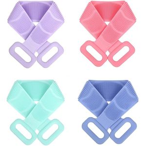 Body Reiniging Dubbelzijdig Terug Scrubber Bad Douche Siliconen Spa Brush Tool