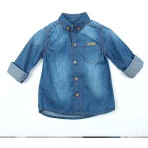 Jongens Shirts Lange Mouw Kleding Stijlvolle Casual Pocket Denim Shirt voor Jongens 2 3 4 5 6 Y Kids Kleding kind Tops Lente Herfst