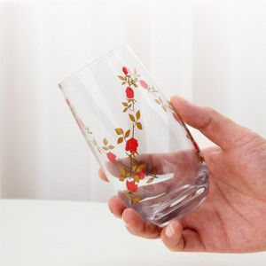 350-400Ml Hittebestendig Sap Cup Familie Restaurant Populaire Rose Patroon Melk Cocktail Soda Coke Cup