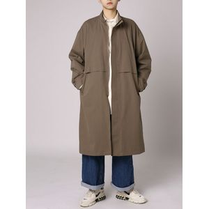 Iefb Mannen Mid Lengte Knielengte Trenchcoat Koreaanse Stijl Losse Effen Kleur Casual Eenvoudige Veelzijdige Sping Herfst Mode 9A1825
