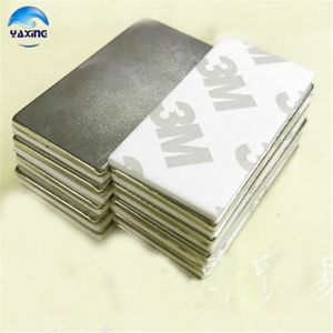 3PCS 40mm x 20mm x 2mm Neodymium Magneet Cuboid Block Zeldzame Aarde 40x20x 2mm met Dubbele kleefband Super Sterke Magneten 40*20*2