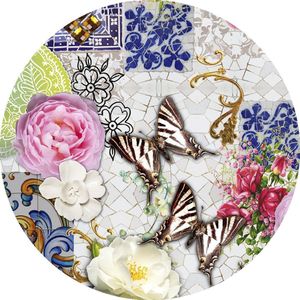Wicotex - Tafelzeil - Tafelkleed - Wilders Mosaics - Rond 160cm - Afneembaar - Afwasbaar
