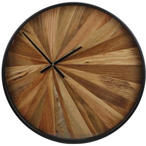 Wandklok Grafic S naturel/zwart hout/metaal 55x55x7cm