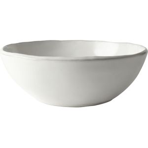 Dutch Rose Organic Schaal - Serveerschaal - Stoneware Handgemaakt - 23cm - Wit