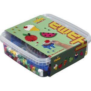 Hama® strijkkralen maxi - voedseldoos - 1 ophangbord cirkel 600 kralen