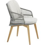 4SO Sempre dining chair Teak Silver grey rope -  Dining tuinstoel  - Specialist in Tuinmeubelen