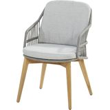 4SO Sempre dining chair Teak Silver grey rope -  Dining tuinstoel  - Specialist in Tuinmeubelen
