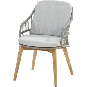 4SO Sempre dining chair Teak Silver grey rope -  Dining tuinstoel  - Specialist in Tuinmeubelen