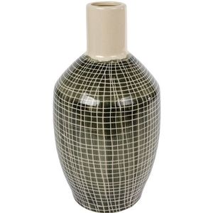 Vaas Frans L groen aardew 16x16x31,5cm
