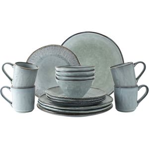 Dutch Rose Organic 16 delig servies blauw