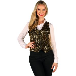 West End paillettenvest goud dame