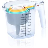 Maatbeker set 9-delig tot 1 Liter (Inclusief trechter en roerstaaf) - Measuring Cups & Spoons - Stapelbaar - Modern Design