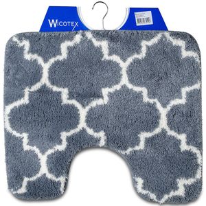 Wicotex - Toiletmat Marseille Grijs - Antislip onderkant - WC mat met uitsparing - Afmeting 50x60cm