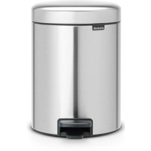 Brabantia pedaalemmer newlcon 5 liter matt steel fingerprint proof