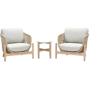 Talara Loungeset 3 delig acacia rope -  Stoel lounge sets  - Specialist in Tuinmeubelen